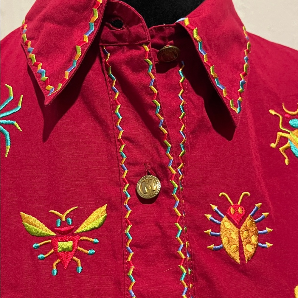 Bob Mackie Wearable Art Embroidered Shirt - image 4